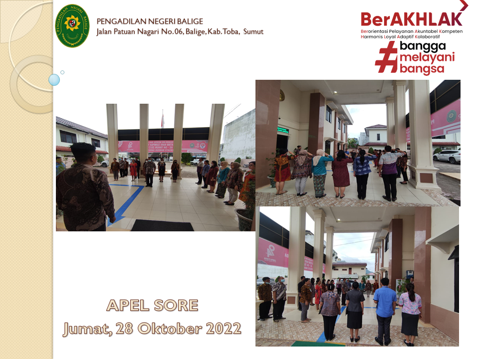 Apel Sore Pengadilan Negeri Balige, tanggal 28 Oktober 2022